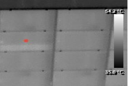 FLIR-Thermalbild: Bypassdiodenfehler – ganzer Substring überhitzt